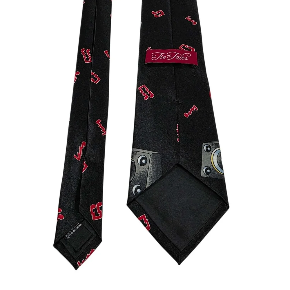 Tie Tales Snowman‎ Rock Band Holiday Christmas Necktie Black Novelty Fun